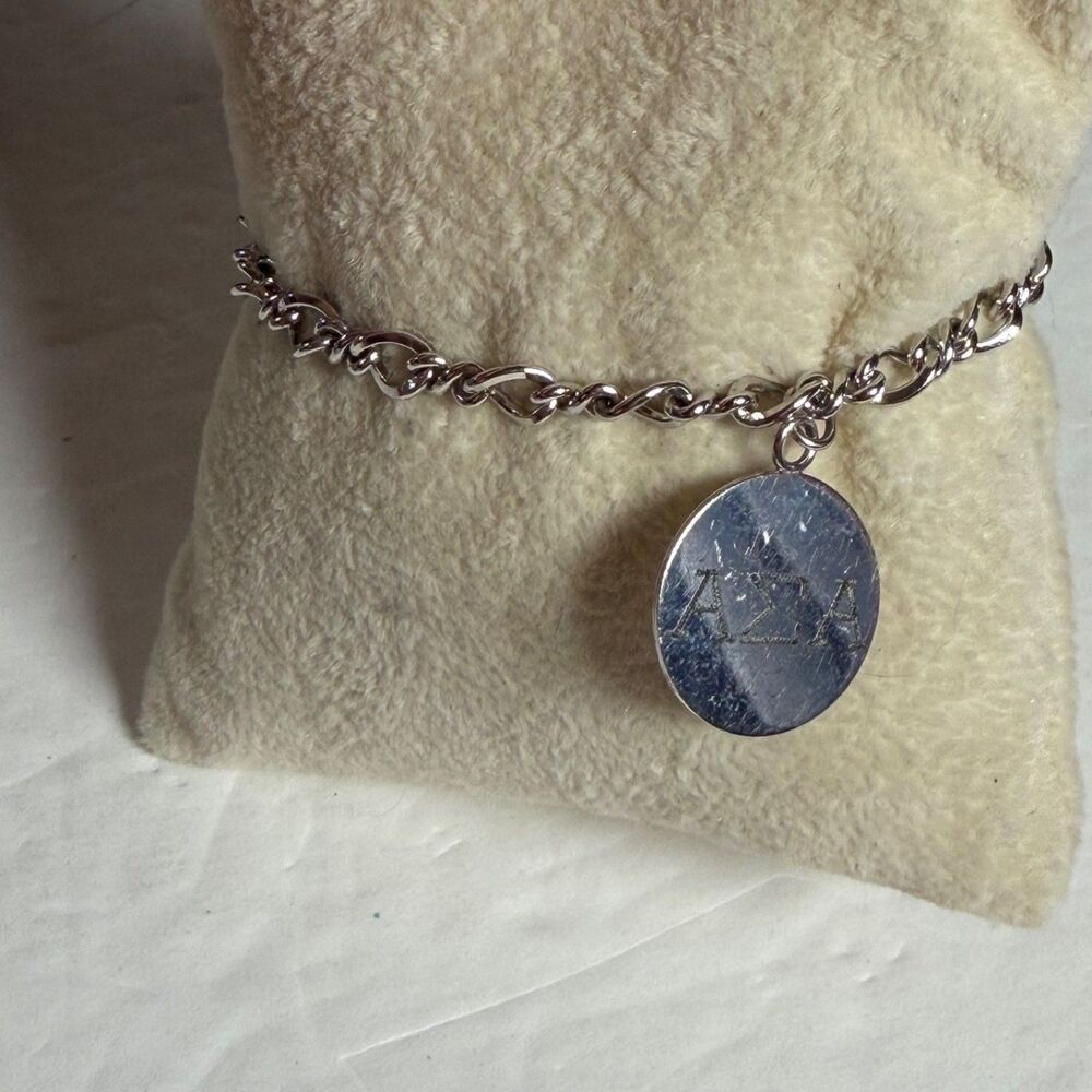 Vintage Wells Sterling Alpha Sigma Alpha ASA Sorority Charm Bracelet 7" 8g